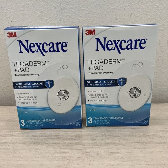2 Boxes Nexcare Tegaderm + Pad Transparent Dressing H3587, 3.5" x 4.125", 3/box - Picture 1 of 6